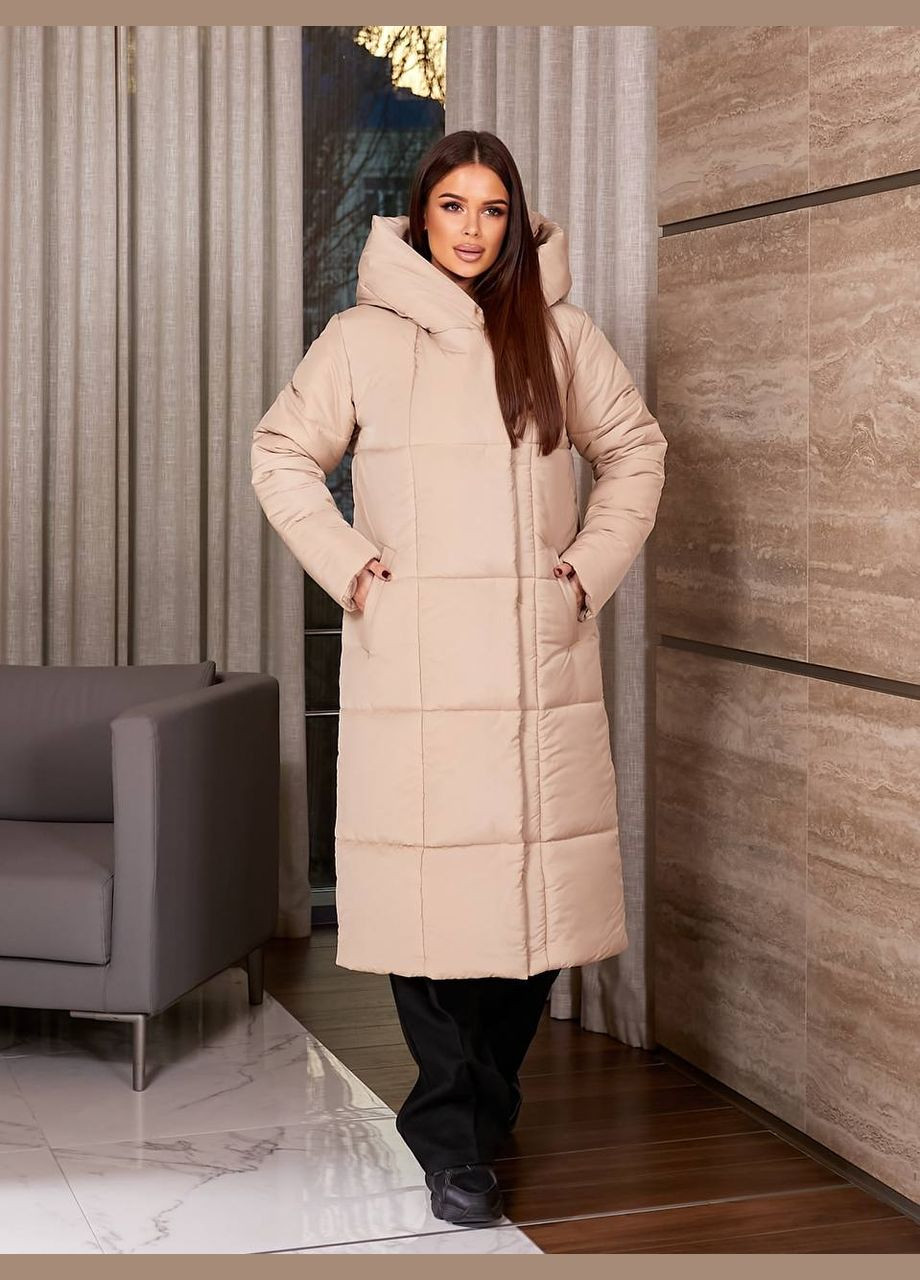 Бежева зимня куртка жіноча No Brand