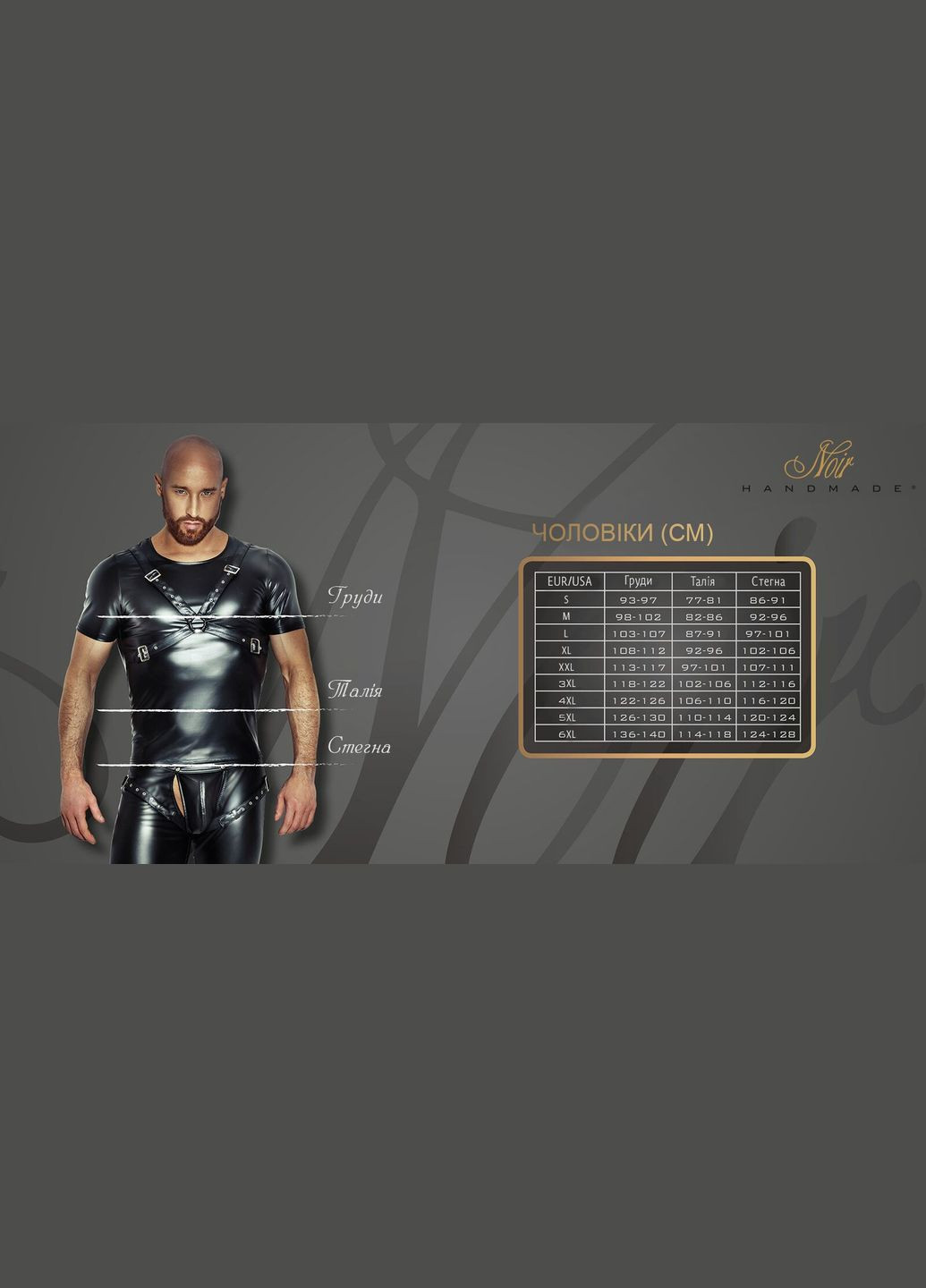 Чоловічі шорти H061 Powerwetlook shorts Noir Handmade (297393963)