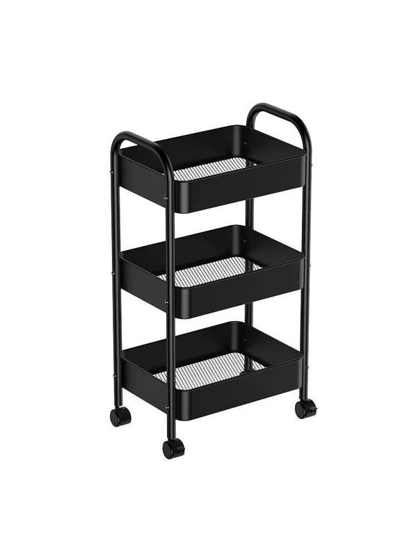 Мобільна полиця для кухні, ванної та вітальні пластик + метал 3 яруси No Brand (349829210)