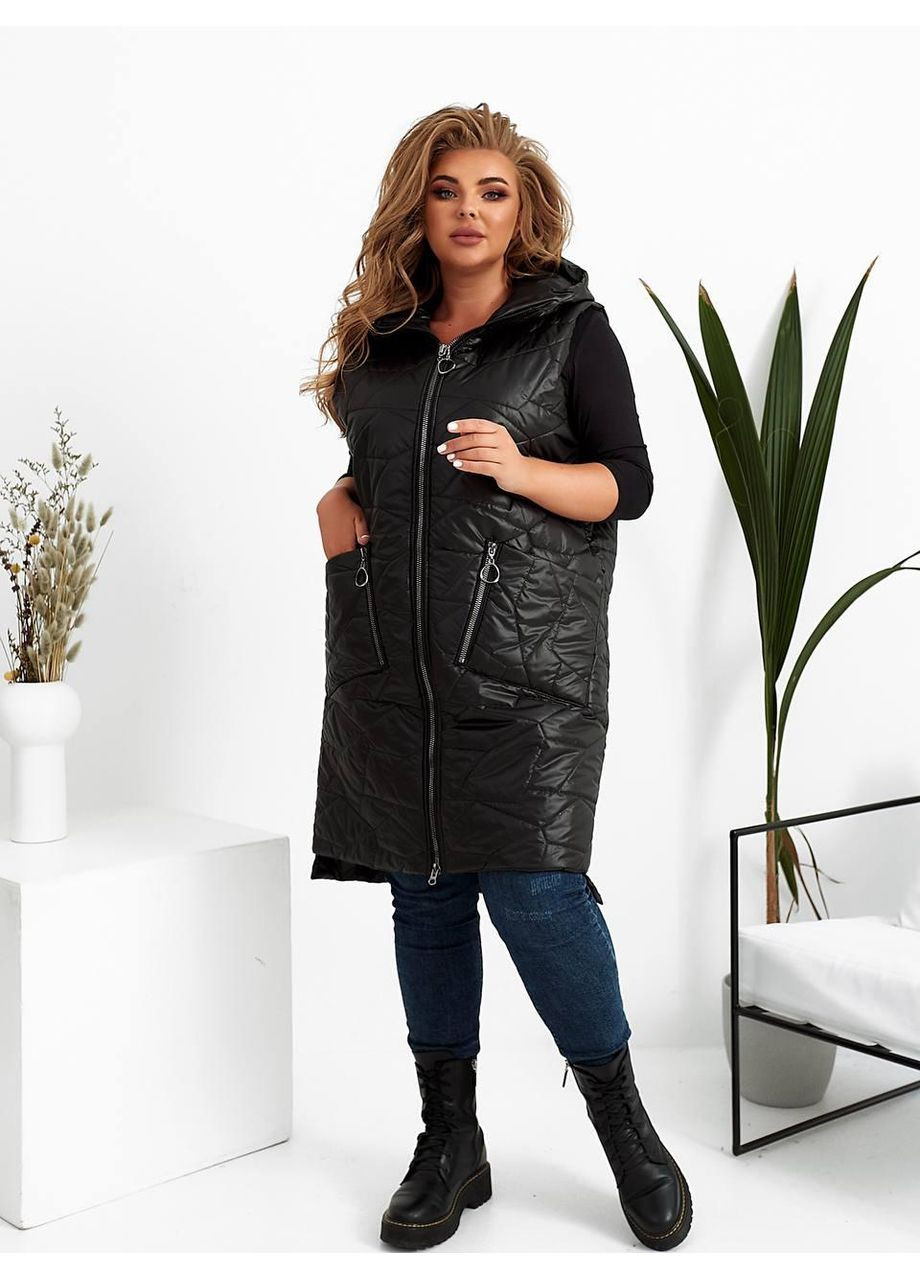 Женский жилет прямого кроя черный цвет New Trend (304988945)