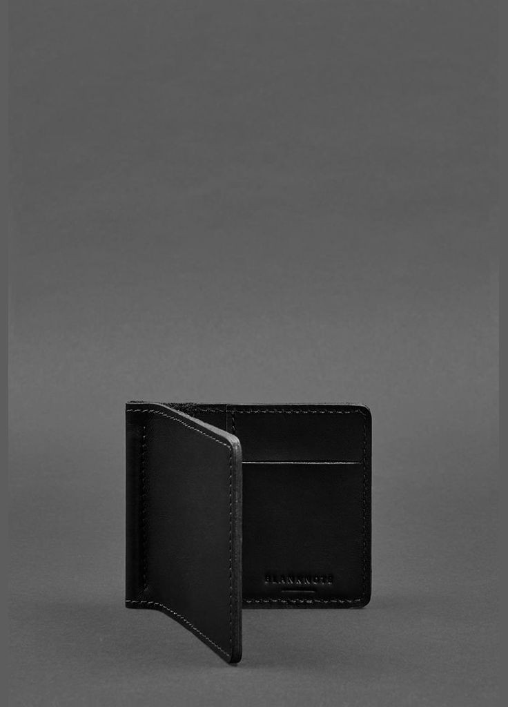 Чоловіче шкіряне портмоне чорне Краст 1.0 затиск для грошей (A-026178) BlankNote (328444664)