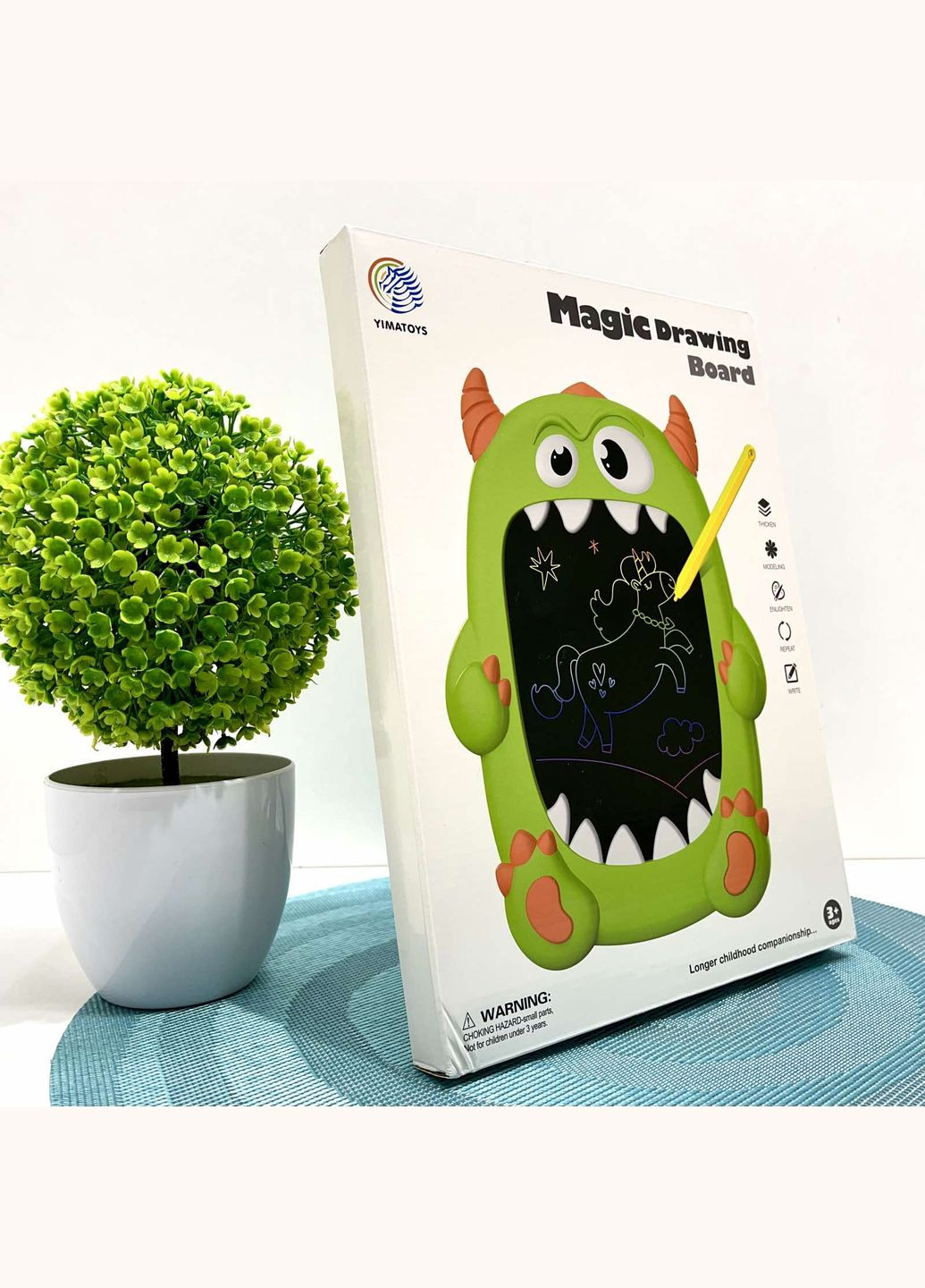 Планшет графічний LCD для малювання зі стилусом Зелений (YM 8) No Brand (339869816)