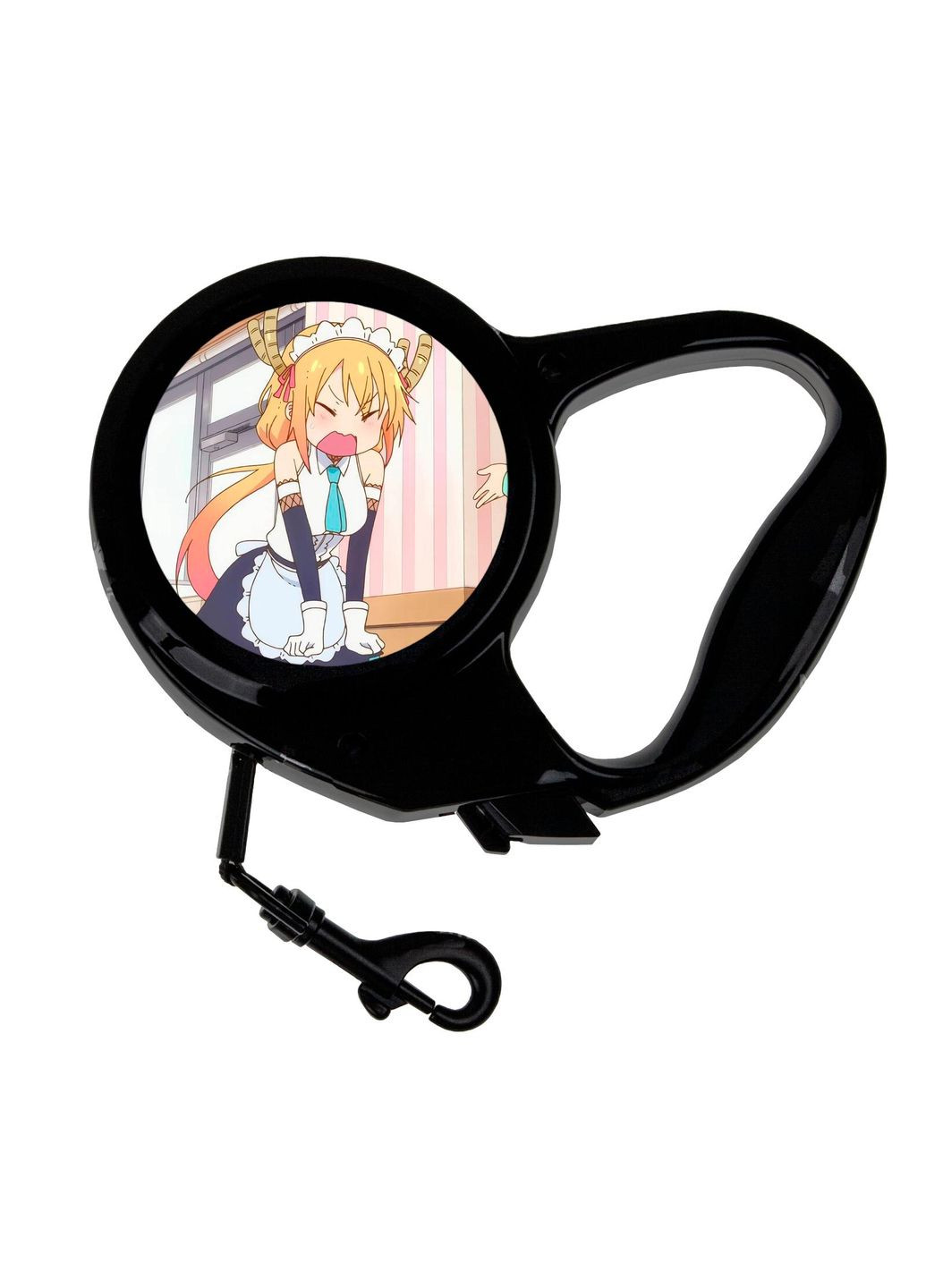 Повідець-рулетка для тварин із принтом Аніме Драконопокоївка пані кобаяші #0010 3 м чорний No Brand (309159316)