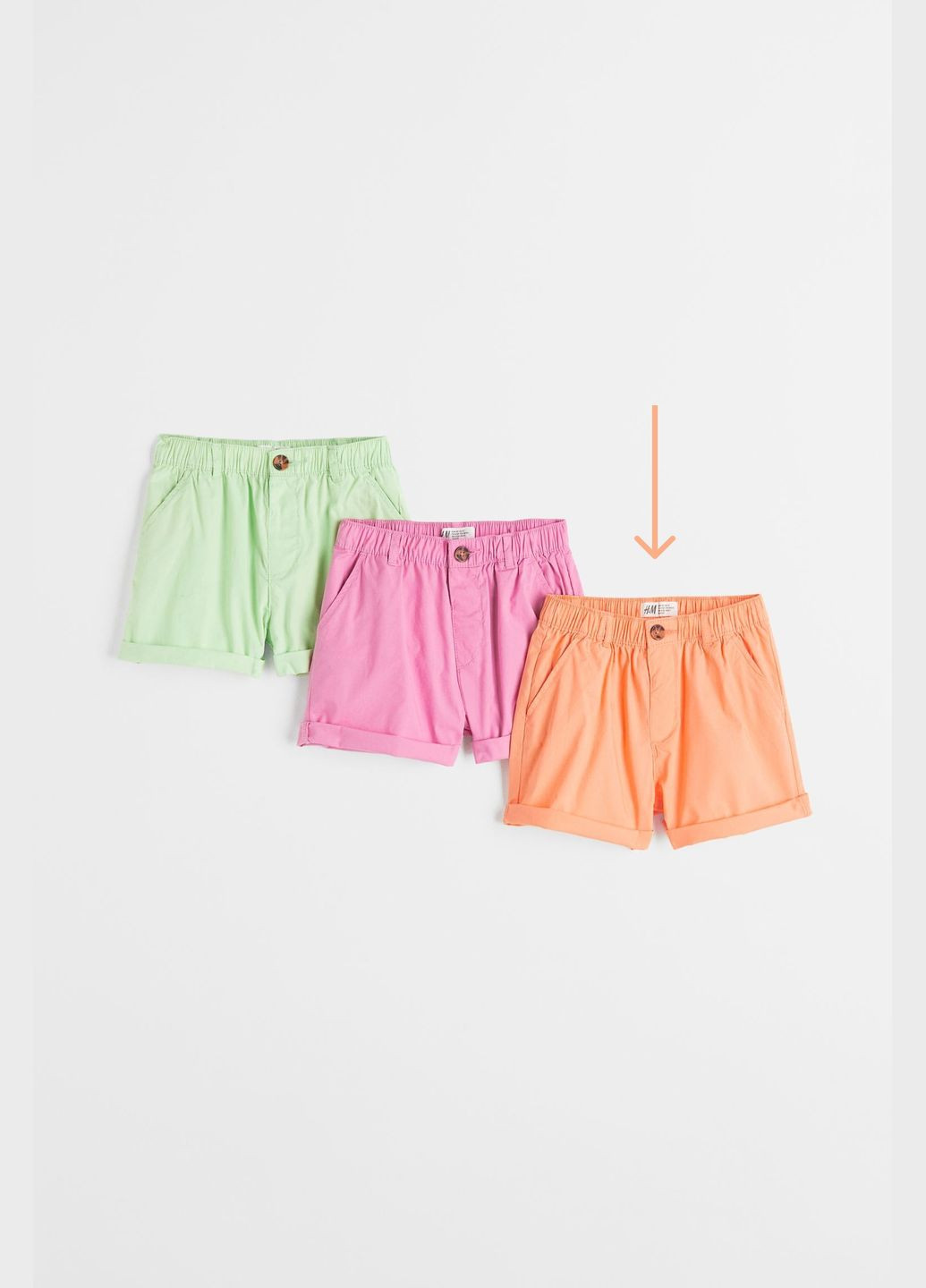 Шорты для девочки 9608 134 см Оранжевый 65291 H&M (302752517)