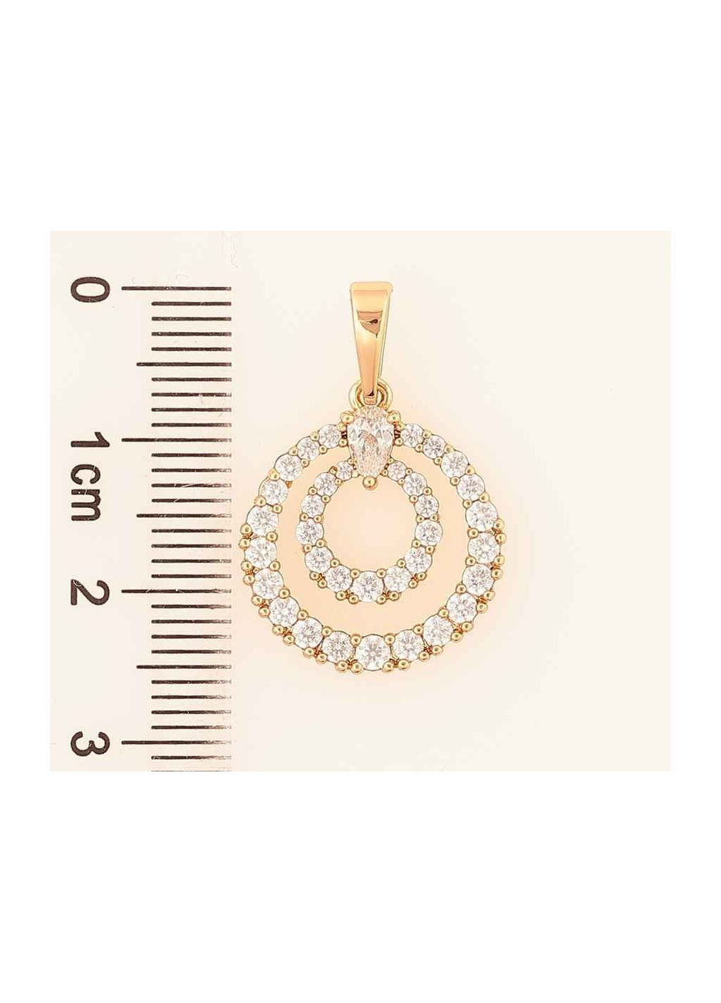 Кулон Позолота 18K «Колечка з інкрустацією кристалами» 283449 Xuping Jewelry (363329332)