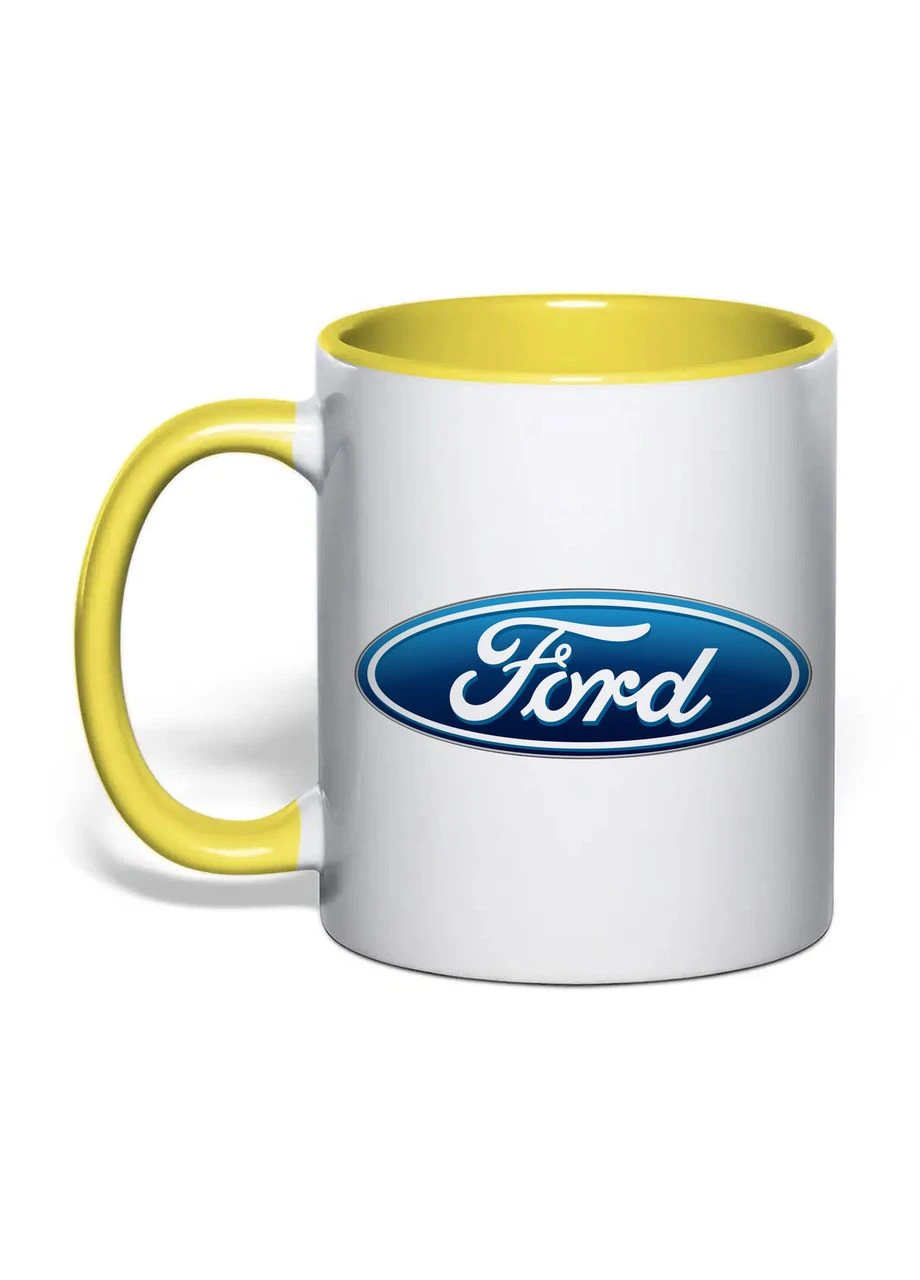 Чашка з друком "Ford" 330 мл (колір жовтий) (36217) No Brand (375255257)