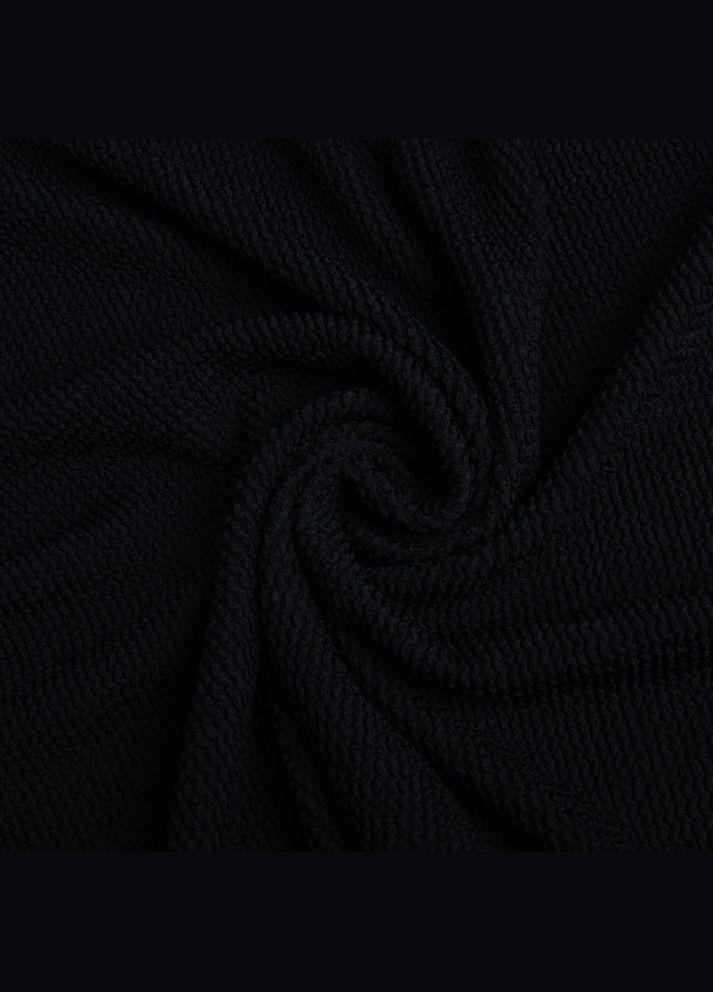 Тканина трикотаж біфлекс фактурний гофрований жатка чорна IDEIA (275869542)