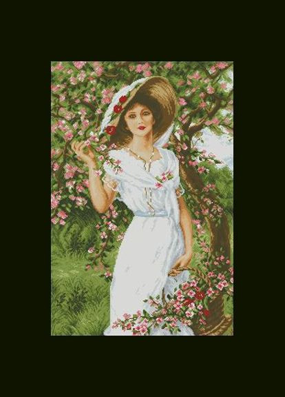 Набір для вишивання хрестиком. Розмір: 32*48 см Весняна посмішка Лоскуток (315361831)