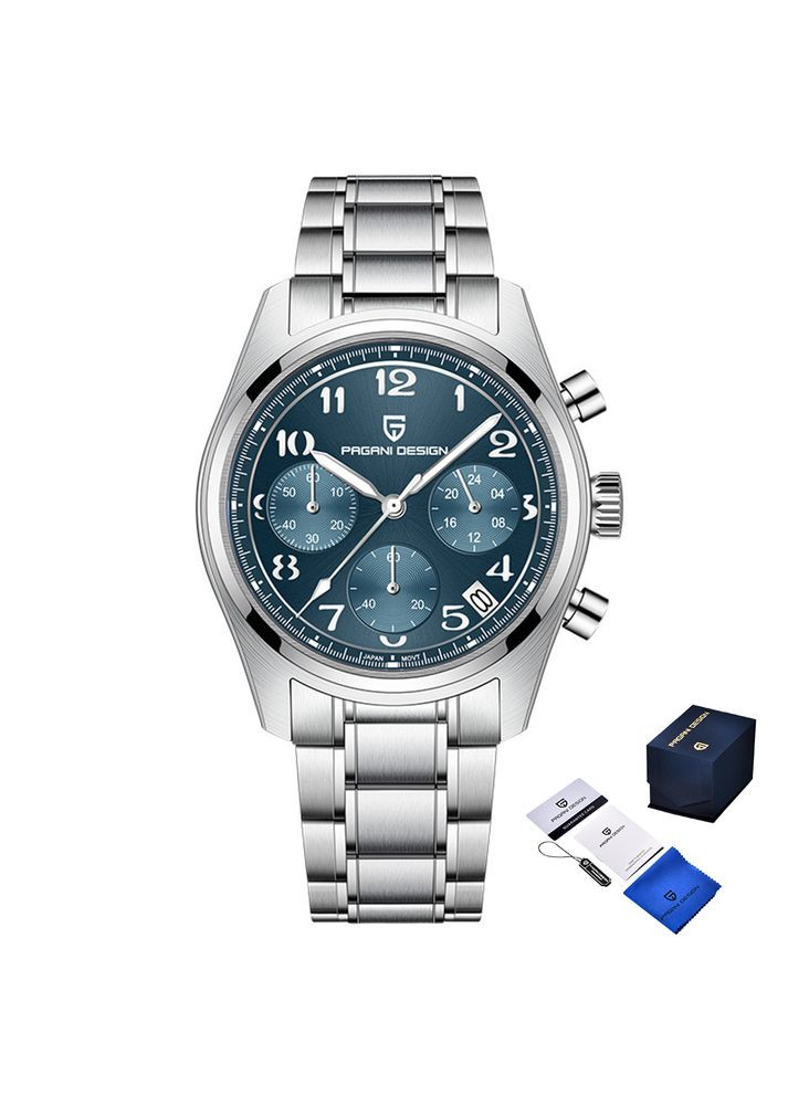 Часы с сапфировым стеклом серебристые водонепроницаемые кварцевые для мужчин и женщин ProDobro (367267377)