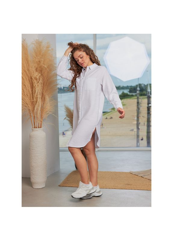 Белое платье-рубашка, размер одежды s, цвет белый Badger