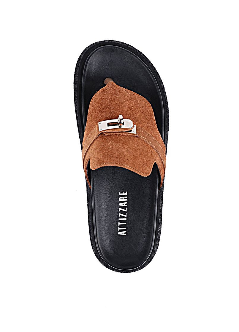 Жіночі Шльопанці 414-25-046 Коричневий Замша Attizzare (330179989)