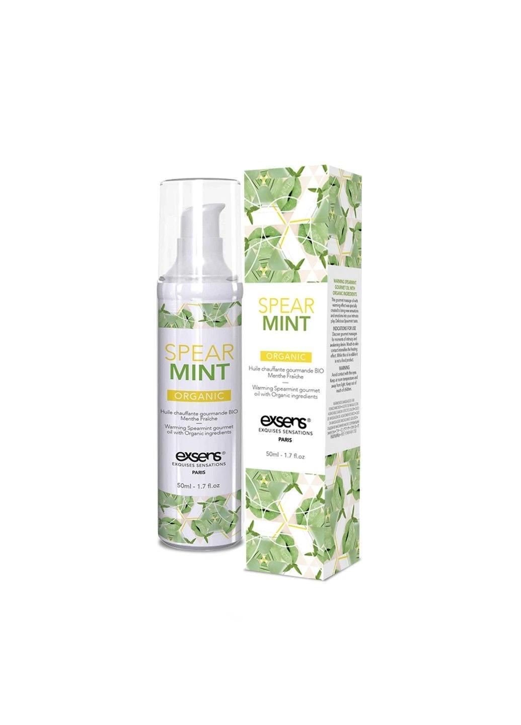 Съедобное массажное масло Organic Spear Mint с согревающим эффектом, 50 мл Exsens (396644063)