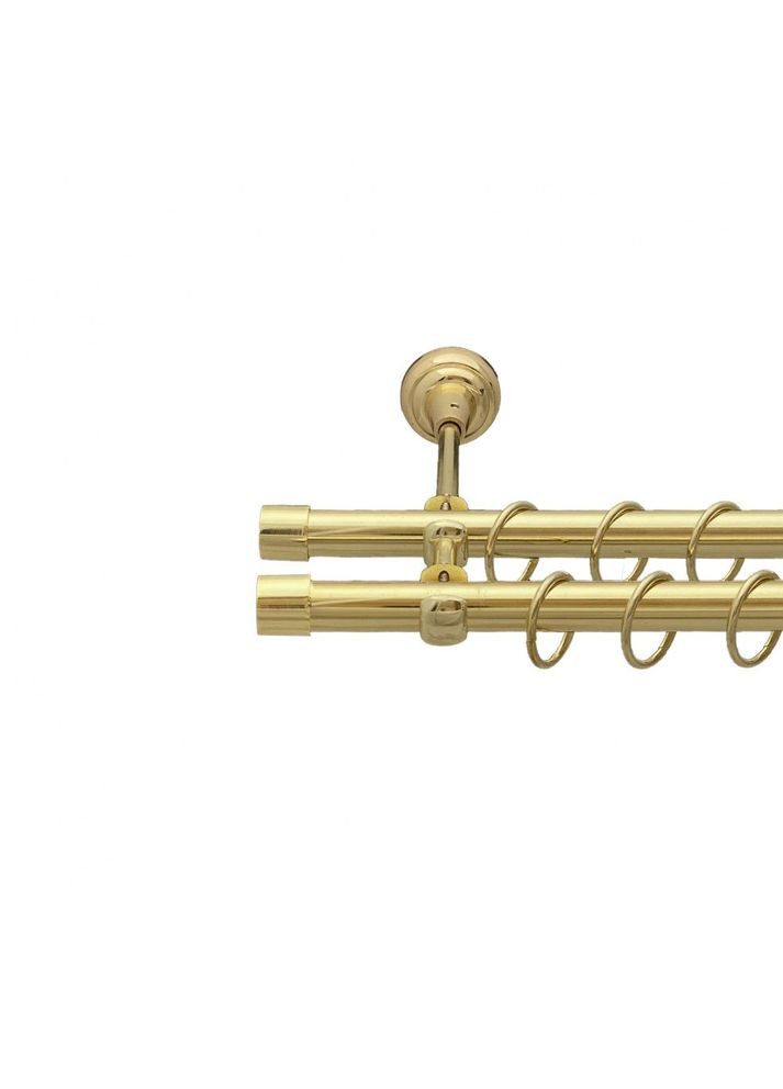 Карниз Заглушка металлический двухрядный открытый гладкая труба Золото 19\19 мм 300 см (00-00013105) ORVIT (300283781)