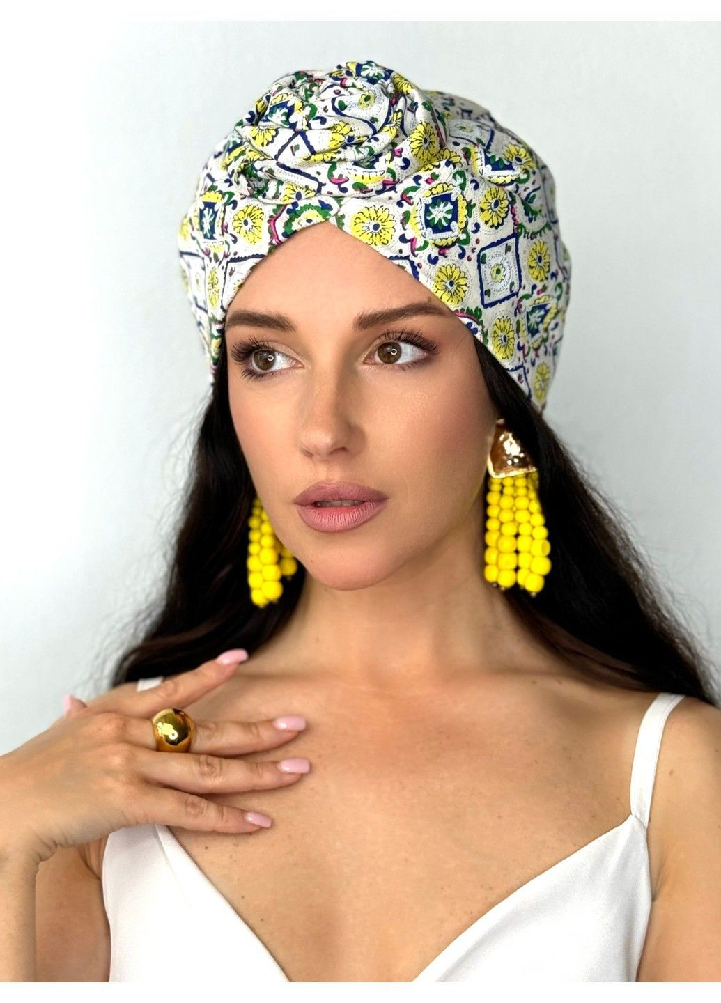 Тюрбан с цветком и сицилийским принтом BANDANA QUEEN (366239292)
