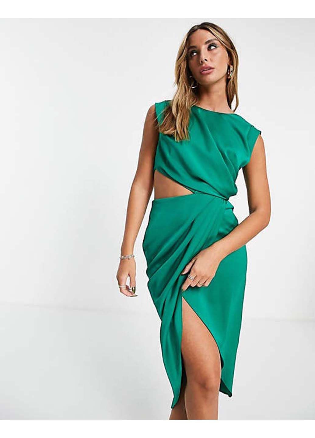 Зеленое платье Asos однотонное
