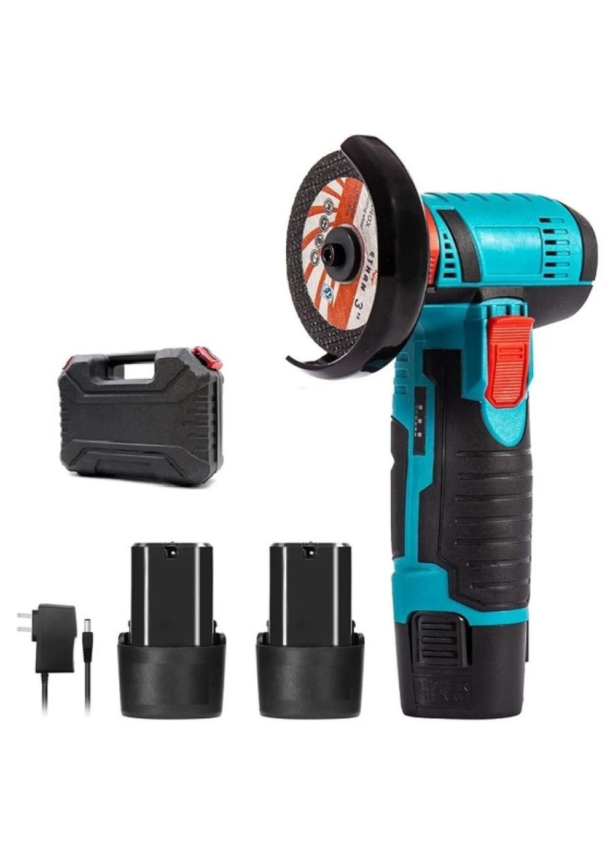 Болгарка акумуляторна портативна UKC 500W з диском 76 мм 12V міні шліфувальна машина з 2 акумуляторами та валізою No Brand (332804546)