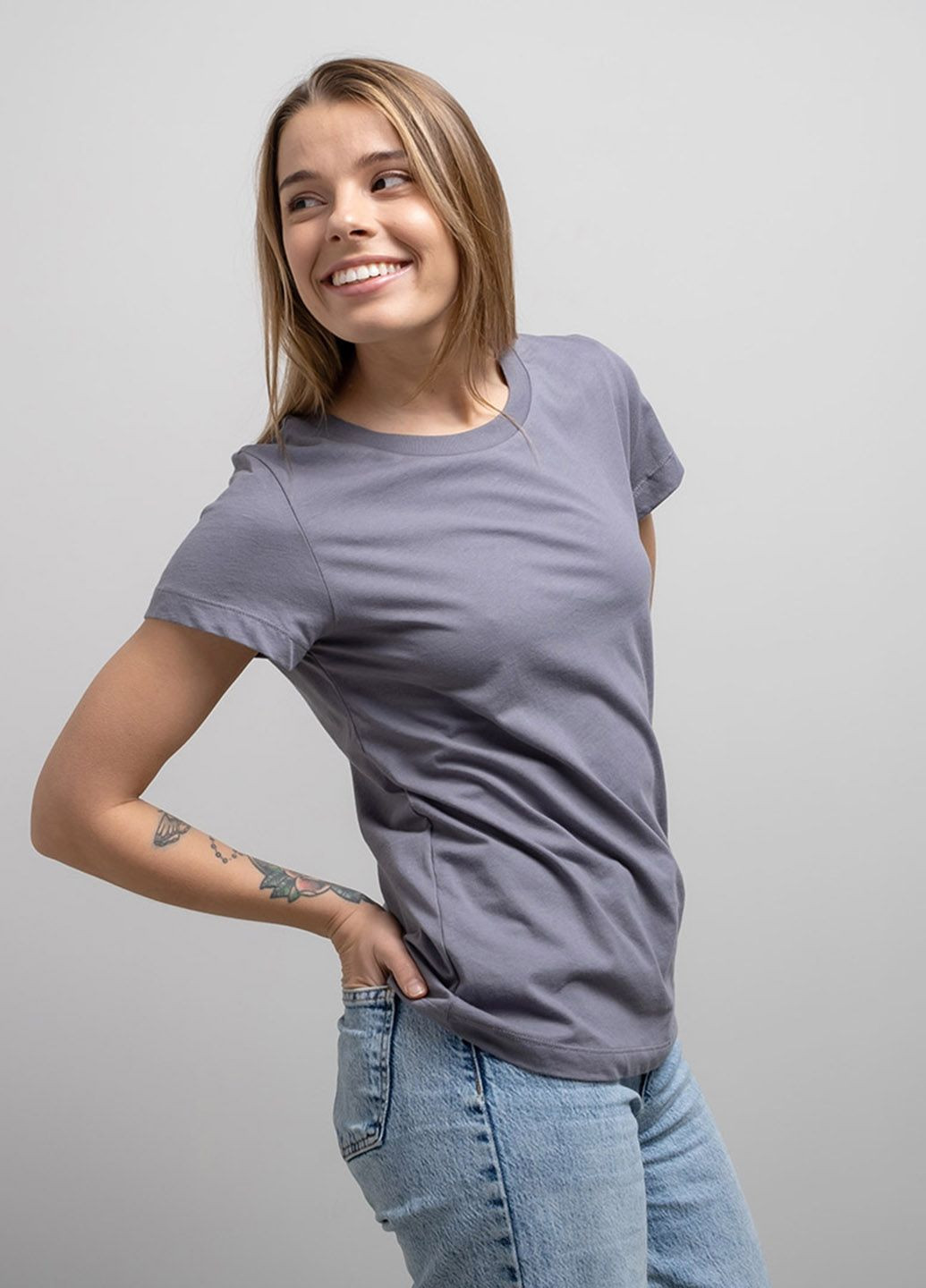 Сіра літня футболка жіноча 102811 Power