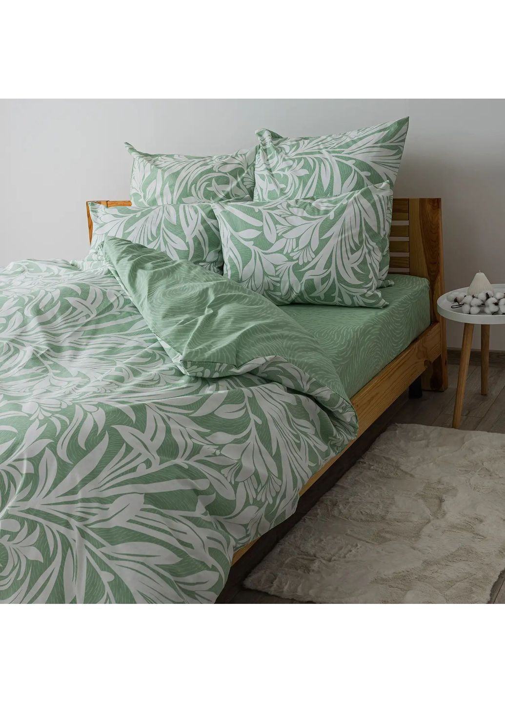 Євро комплект постільної білизни Бязь з наволочками 70*70 см, 115 гр/м2 Mint Fantasy М'ятний (19780200215) ТЕП (366091890)