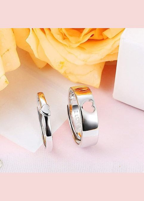 Безрозмірні парні кільця для закоханих S925, напис I love you, колір срібні кільця, обручки, AAA (340467536)