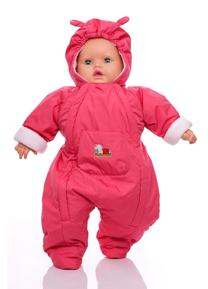 Человечек на флисе для девочки коралловый 74 см (27750) BABYKROHA (297200292)