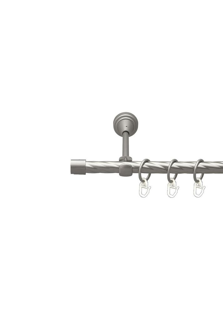 Карниз Заглушка металевий однорядний відкритий скручена труба Сатин 16 мм 160 см (00-00022721) ORVIT (300692711)