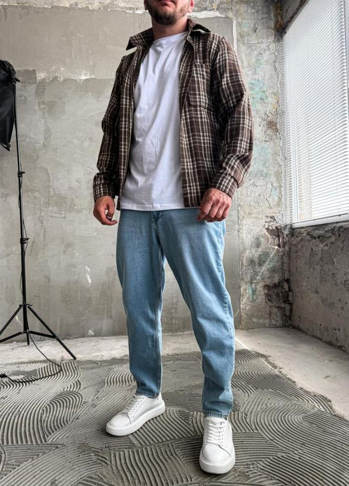 Сорочка гайкова чоловіча стильна в клітинку літо весна DRAPP No Brand (335013435)