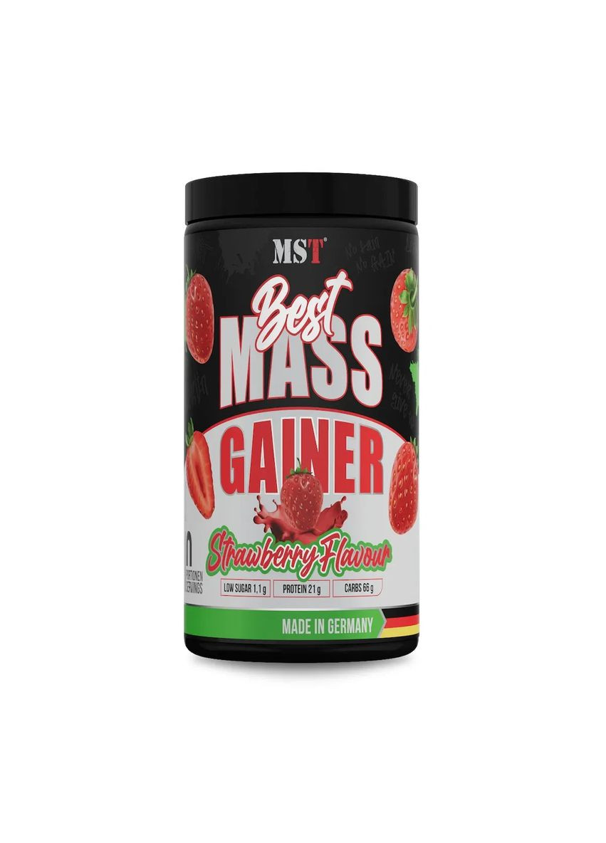 Висококалорійний гейнер Best Mass Gainer полуниця 1000 г MST (361115410)