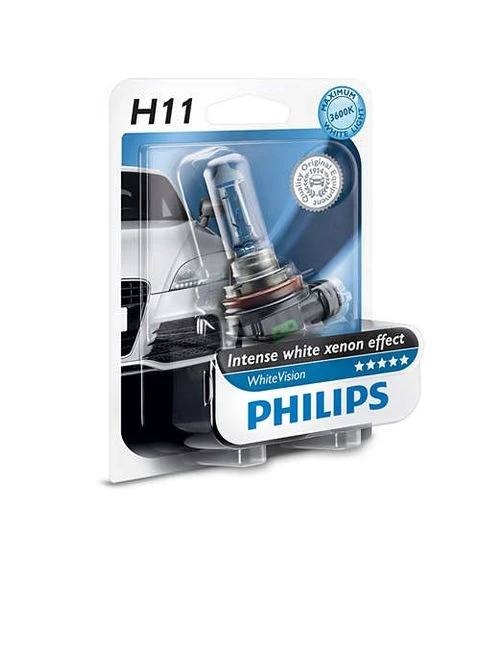 Галогенова лампа 12362WHVB1 H11 65W 12V PGJ19-2 WhiteVision +60% Philips (361869014)