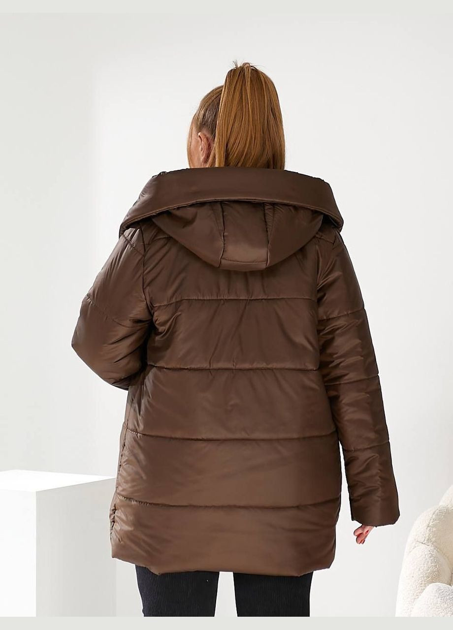 Коричневая зимняя куртка стеганая куртка-одеяло Garna
