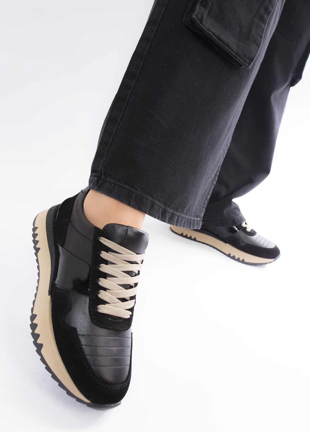 Кроссовки женские Springer чёрные демисезоны (301524948)