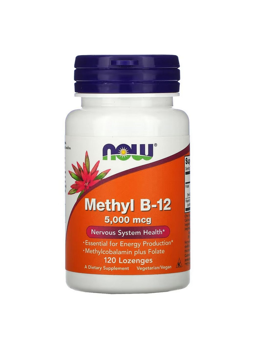 Витамины и минералы Methyl B12 5000 mcg, 120 леденцов Now (294927934)
