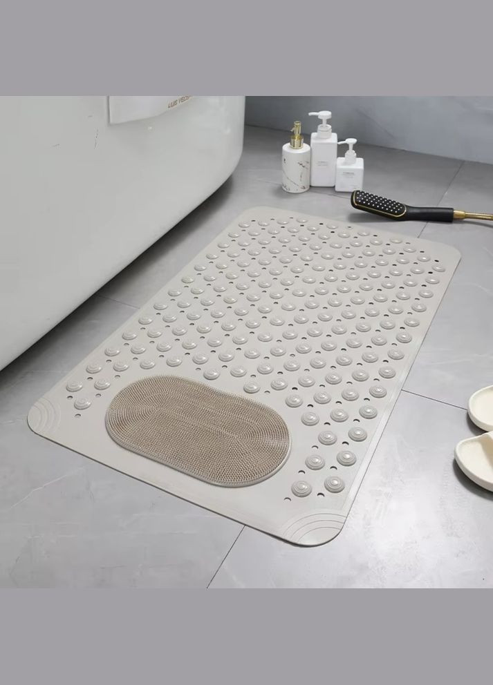 Килимок атиковзкий для ванної кімнати та душу, масажний для ніг силіконовий з присосками, 36. 5х69 см No Brand (337342015)