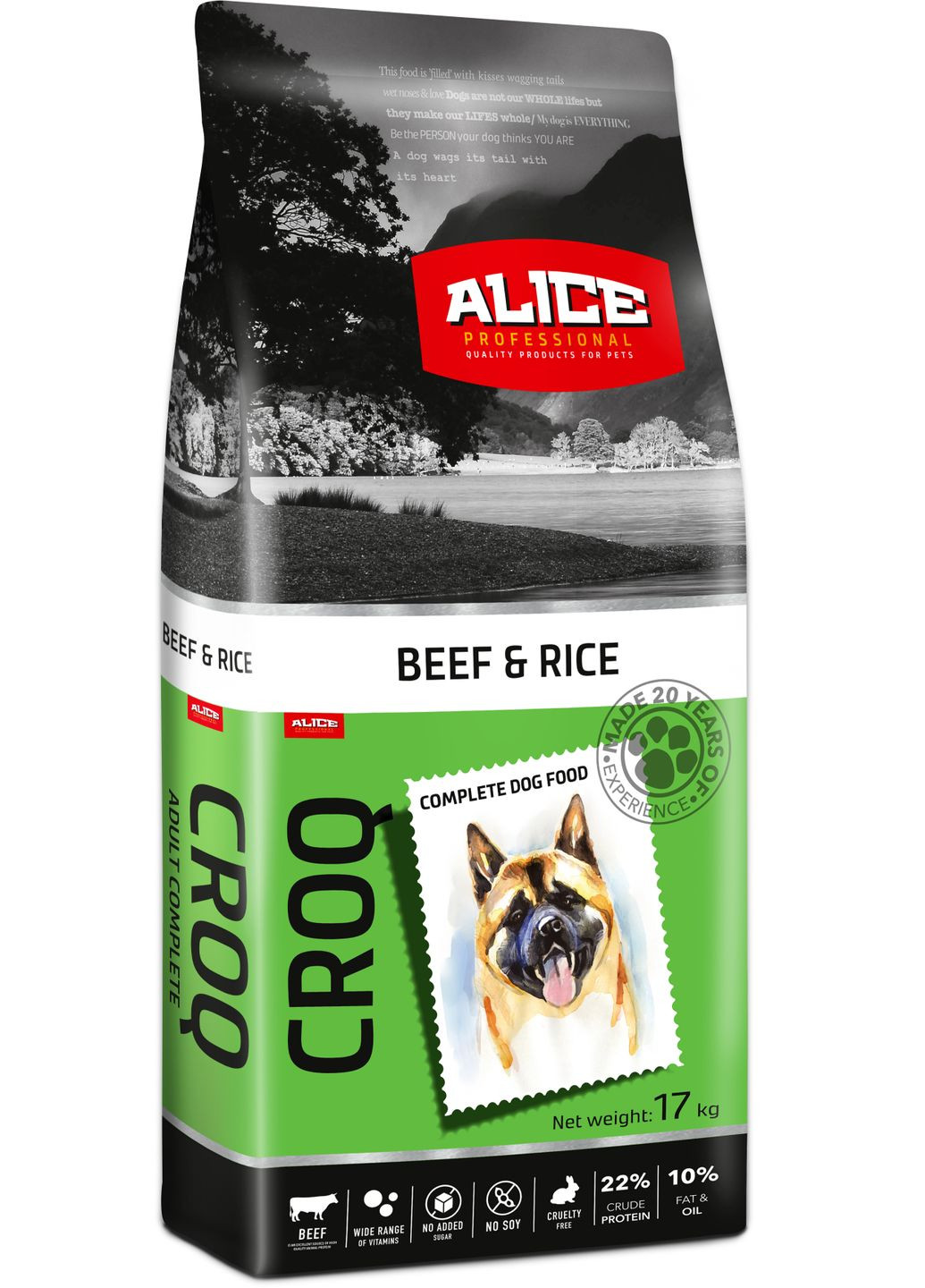 Сухой корм для собак Croq Beef and Rice с говядиной и рисом 17 кг (5997328300750) Alice (279568305)