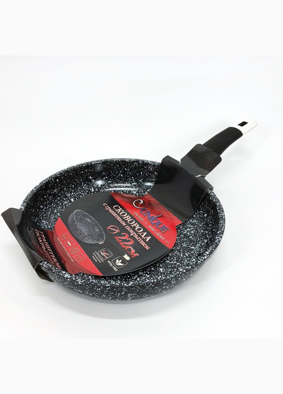 Легкая в использовании сковорода UN-5103-22 22 см, Глубокая сковорода для ZD-737 индукционной плиты Unique (351485843)