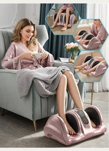 Массажер для ног (роликовый, компрессионный массаж, вибрация, прогрев) АМ-04 Розовый BenBo (361268397)