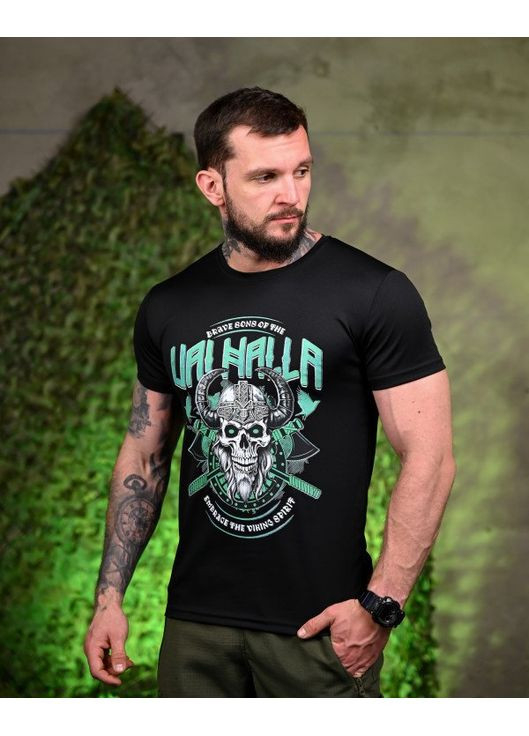 Тактична чоловіча футболка Valhalla черная No Brand (354792702)