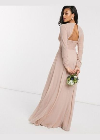 Пудрова святковий сукня Asos однотонна