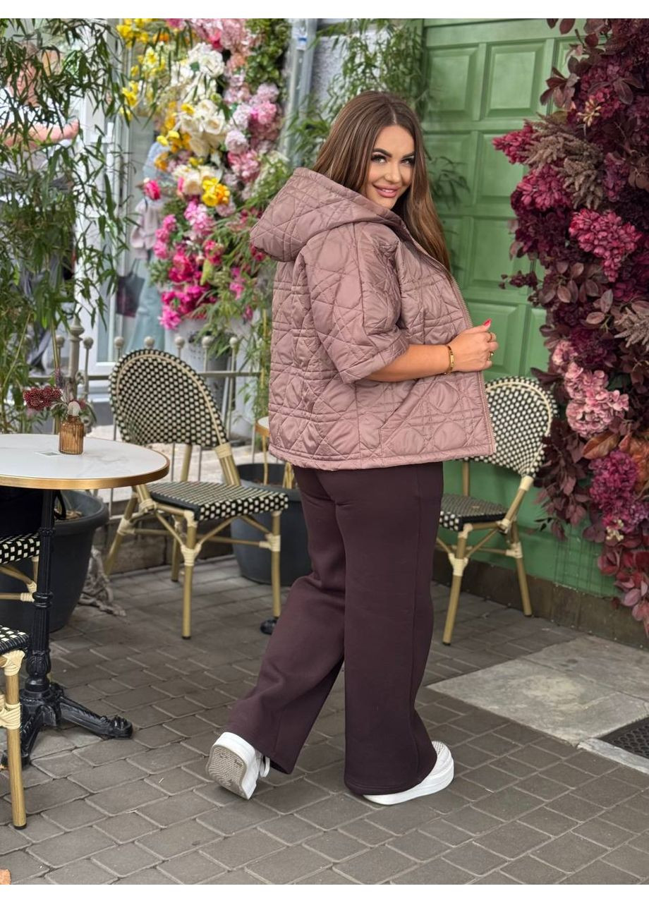Жилетка жіноча стьобана з капюшоном і кишенею-кенгуру (Заміри в описі) DK/DL Мода без кордонів (366725459)
