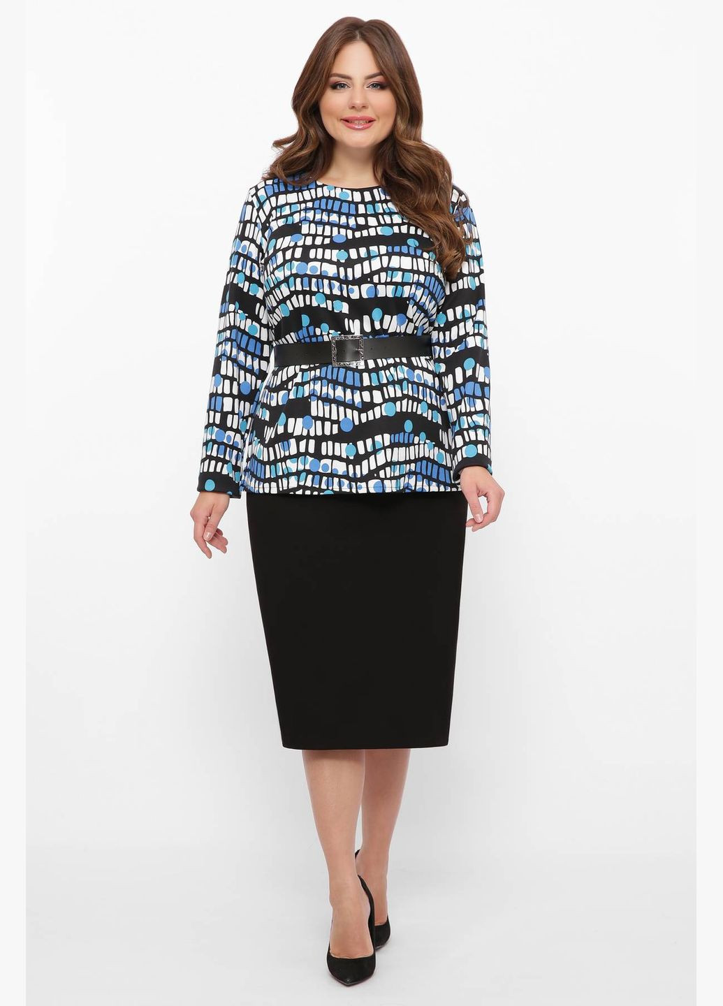 Блакитна блуза із трикотажного полотна ілона блакитний Tatiana