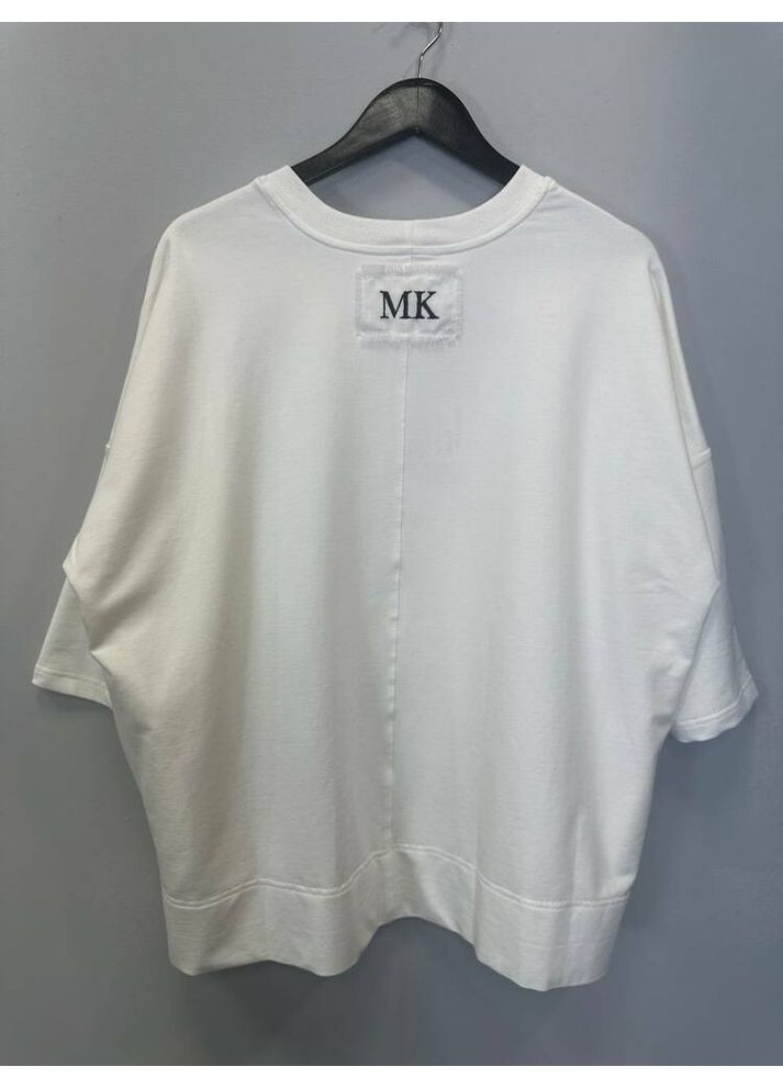 Белый женский свитшот oversize "маки" с вышивкой и боковыми карманами mknk4567 Modna KAZKA (363264167)