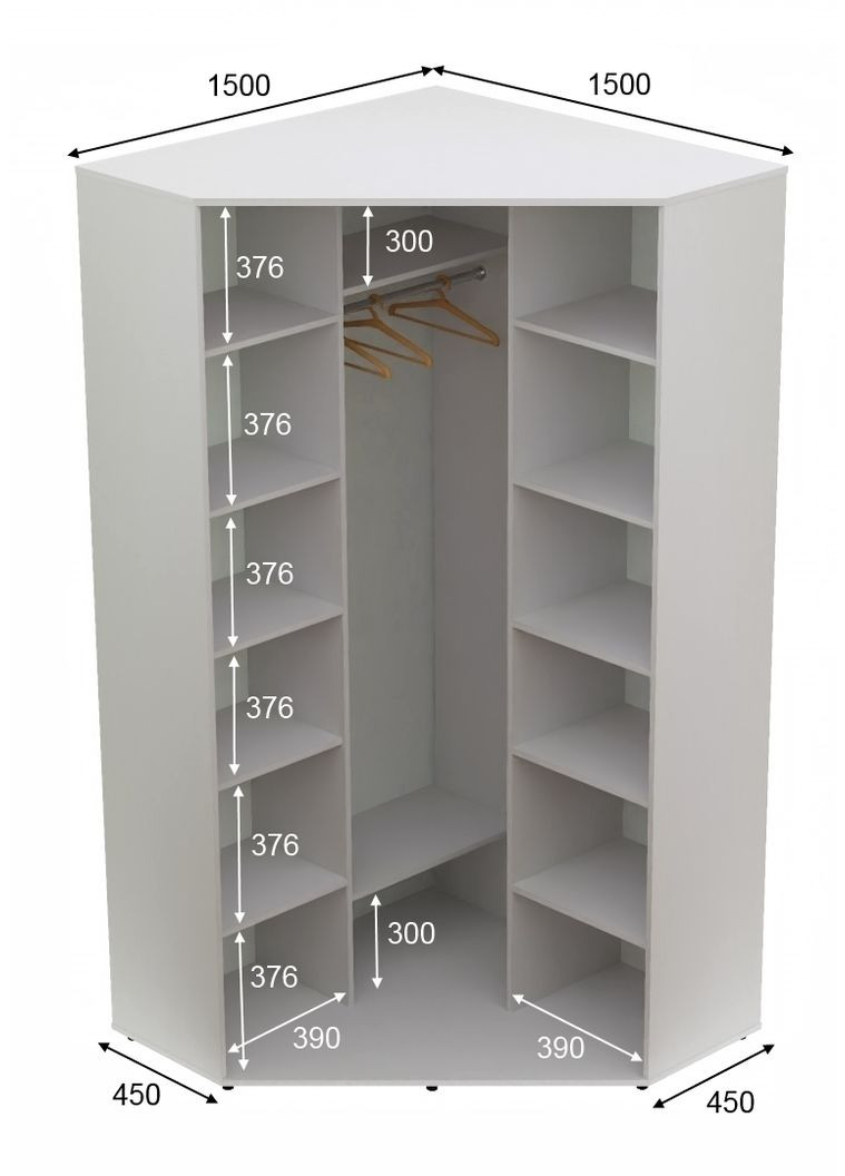 Шкаф-купе двухдверный угловой 150*150*220 Белый ДСП/Зеркало с пескоструйным рисунком Угол-5 Алекса (360449451)