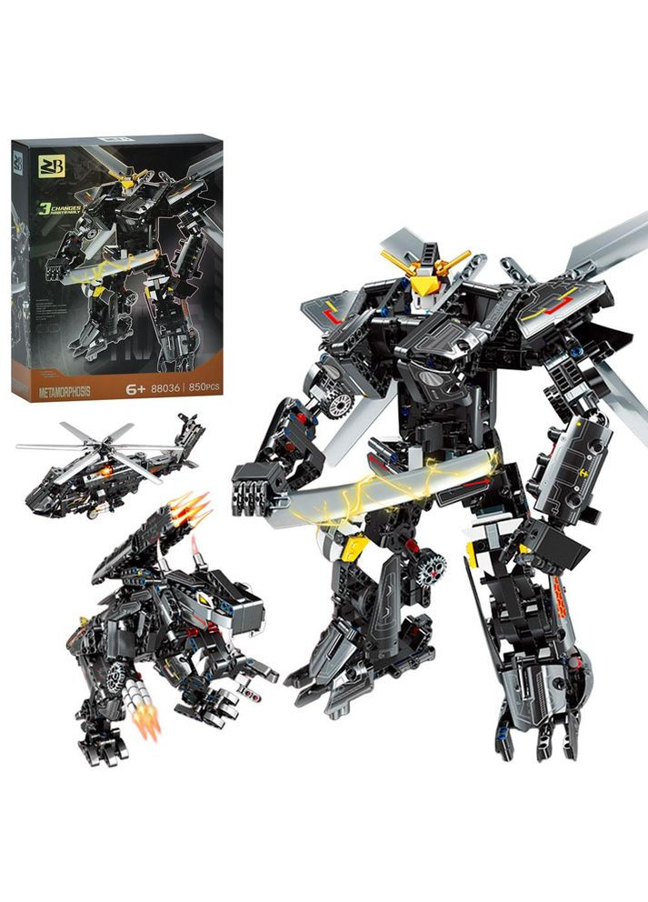 Конструктор 3в1 робот, динозавр, вертоліт, 850 деталей (88036A) No Brand (360739992)