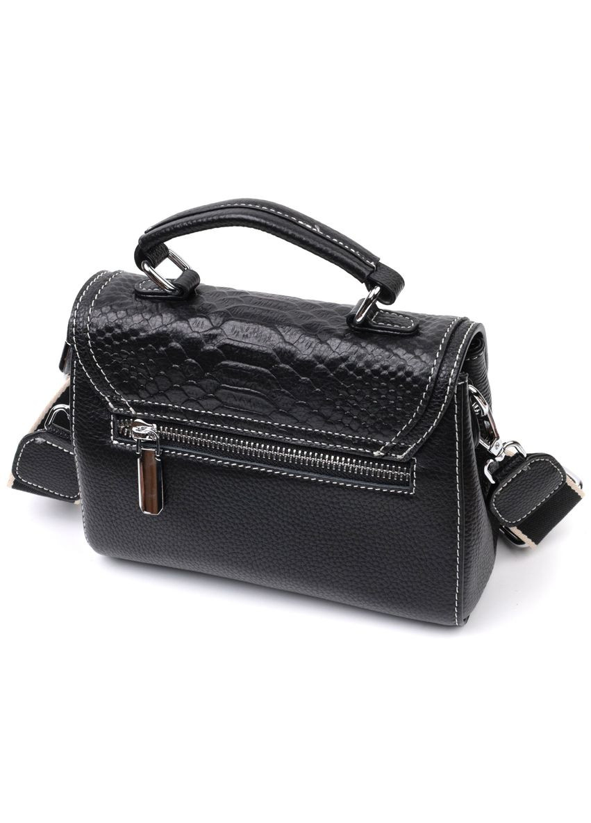 Шкіряна сумка Vintage із засувкою для жінок міський стиль чорна (sku_22416) No Brand (329853271)