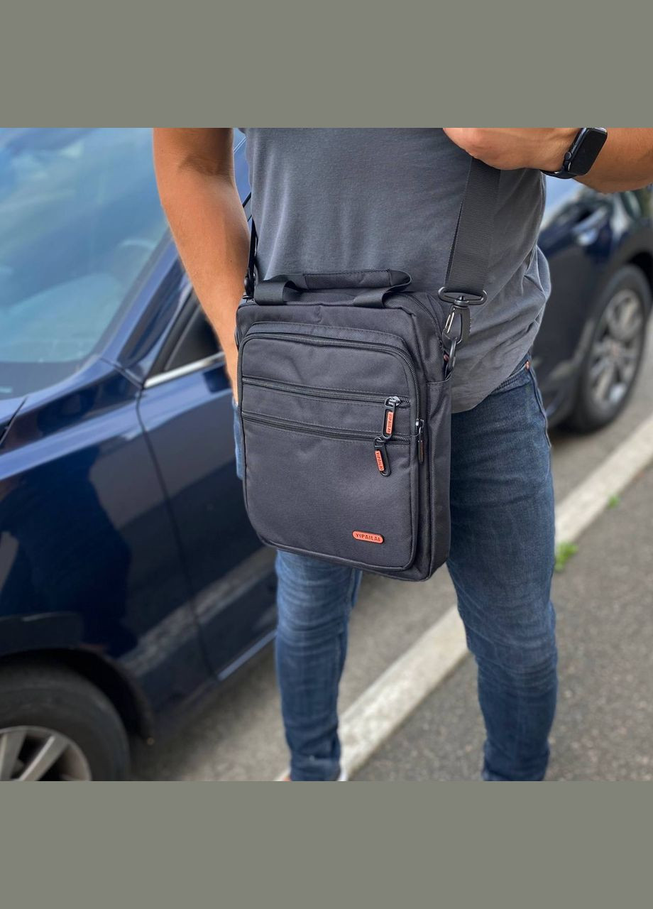 Сумка через плече чоловіча барсетка чорний колір 7 відділень 31*25*8 Command Big Ben JP (306555196)