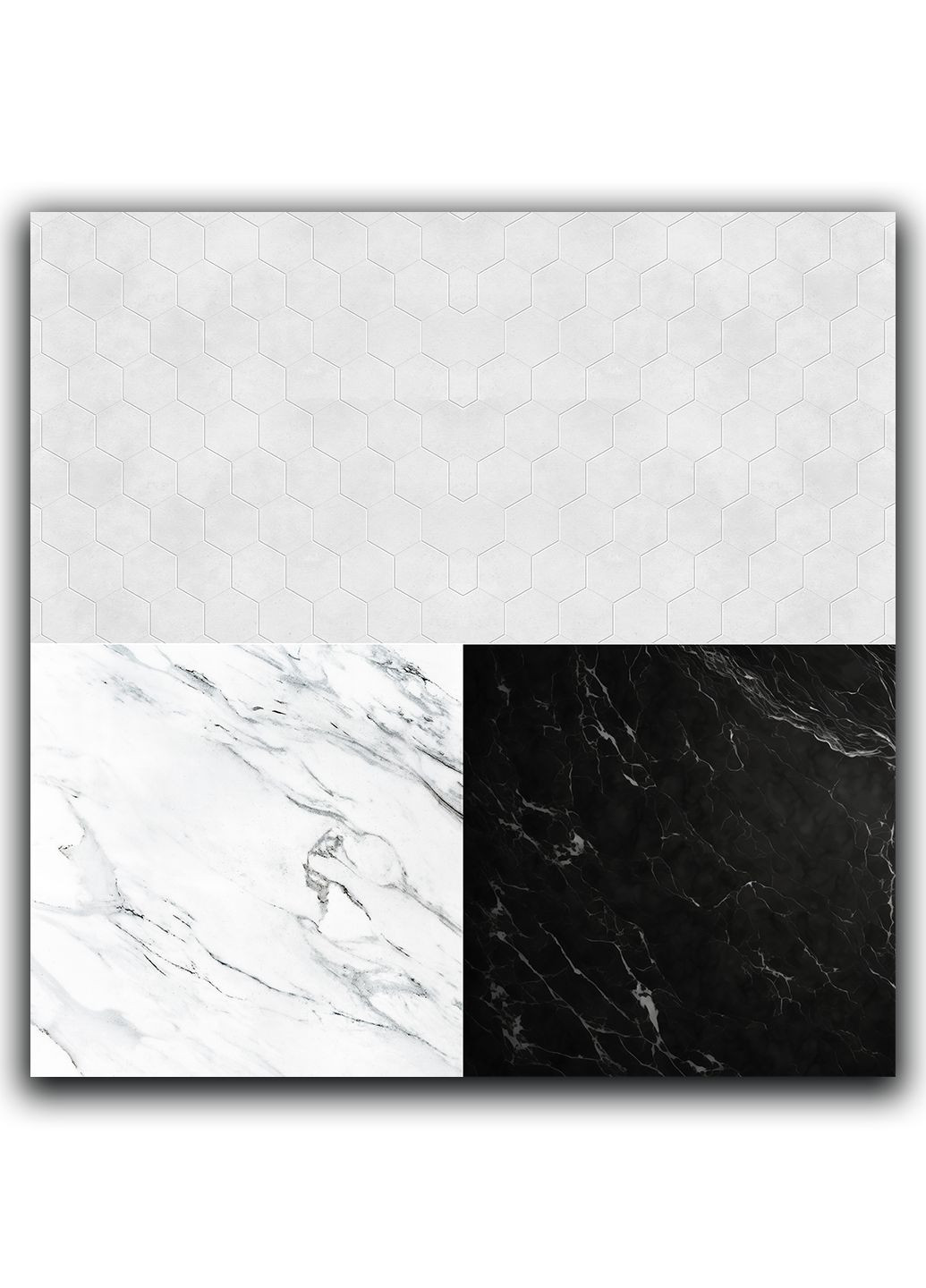 Фотофон 3D для предметної зйомки вініловий кутовий Black&White 50х50х50см (FF-006) No Brand (302245415)