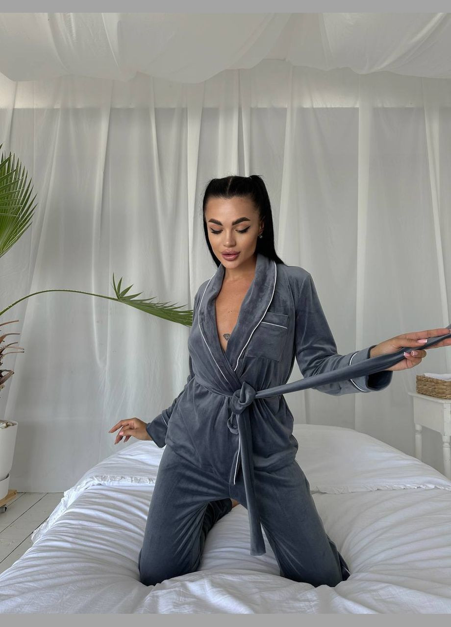 Сіра всесезон піжама жіноча No Brand