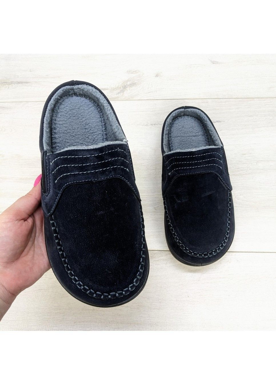 Темно-синие тапочки мужские домашние чуни Dago