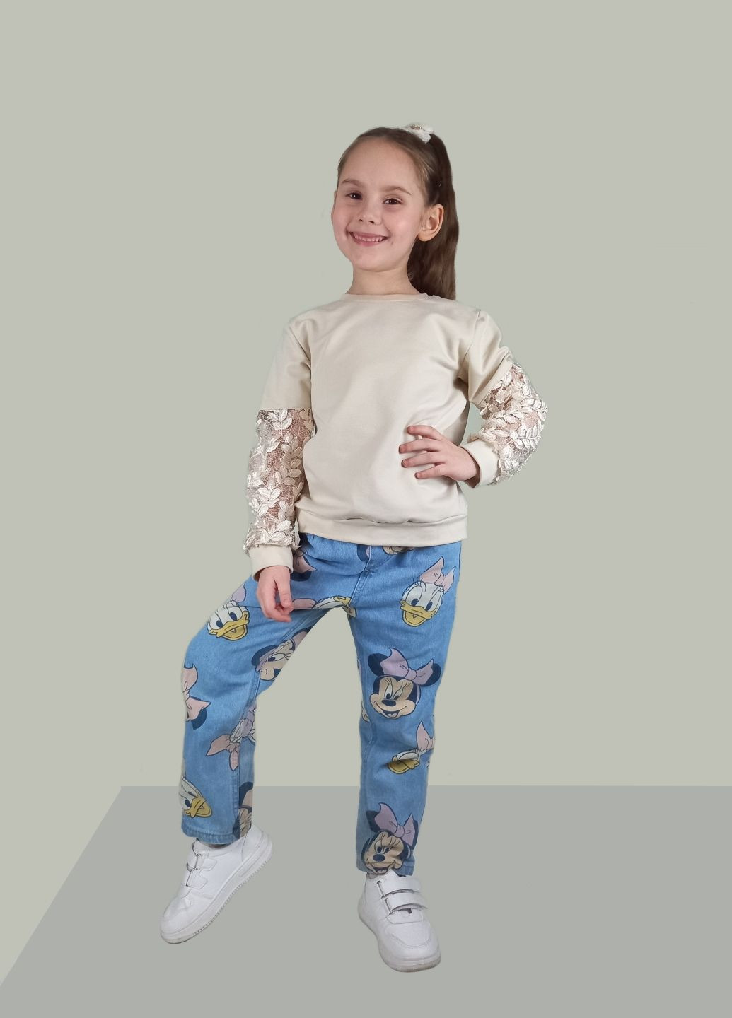 GEX свитшот бежевый ажурный бежевый кэжуал трикотаж