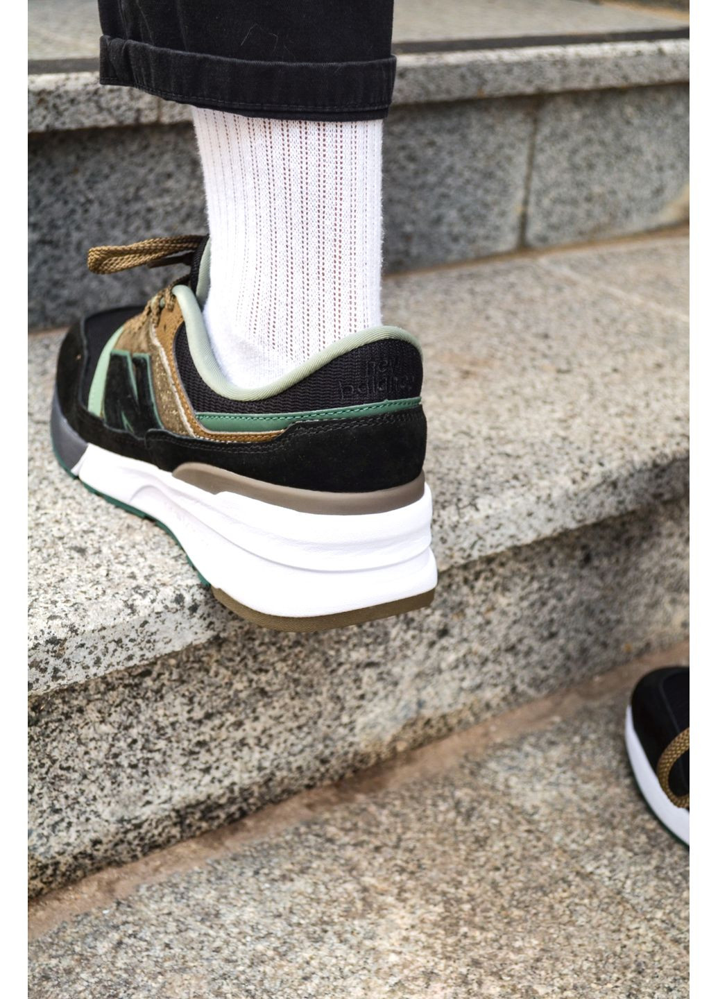 КРОССОВКИ ЖЕНСКИЕ NEW BALANCE 997 BLACK GREEN НЬЮ БЕЛАНС 997 No Brand серые демисезоны (368868803)