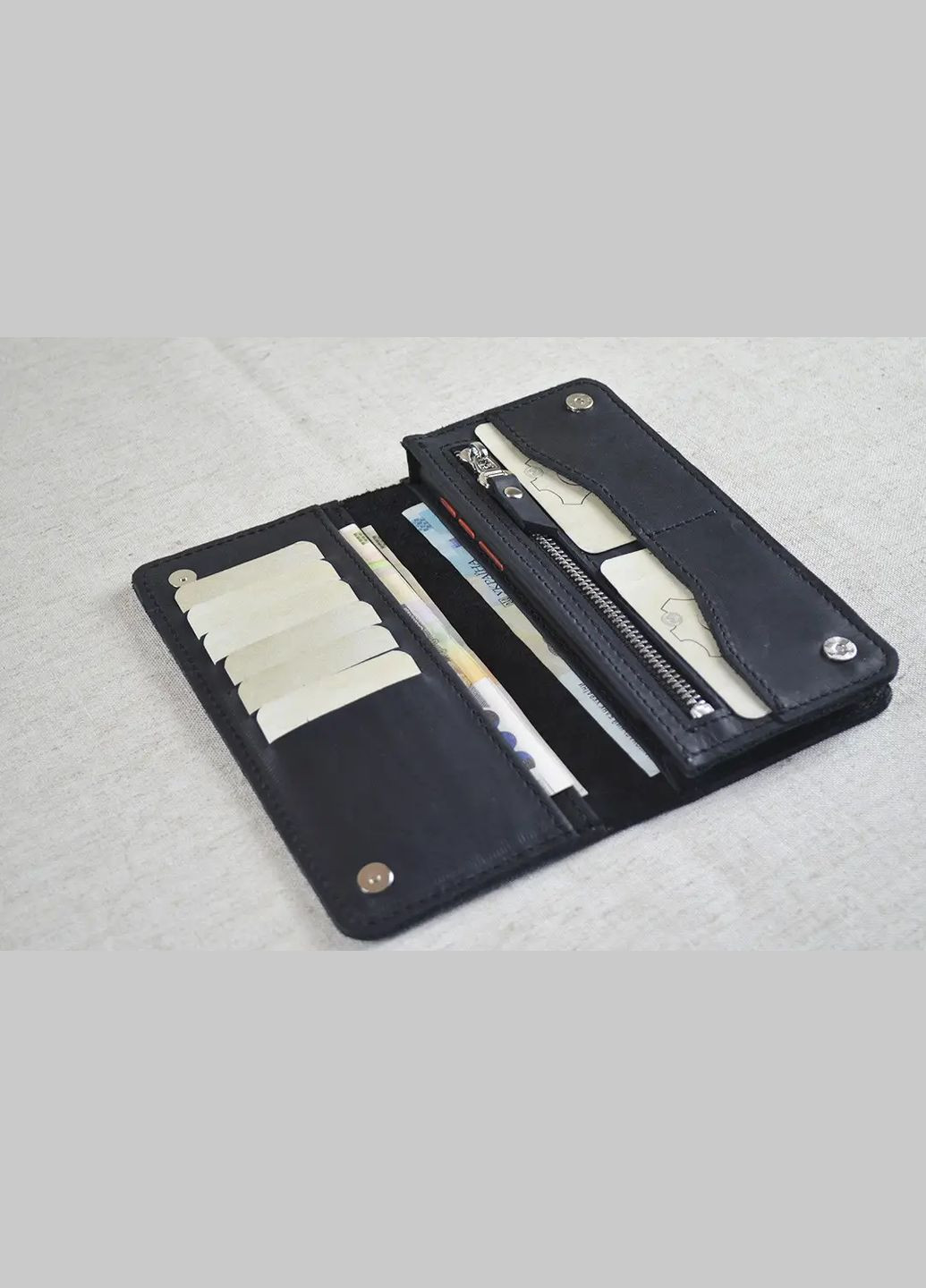 Мужской вместительный кожаный кошелек купюрник с монетницей и отделом для телефона из натуральной кожи GS (329147082)